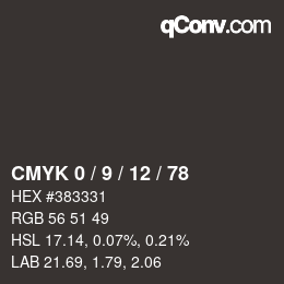 Color code: CMYK 0 / 9 / 12 / 78 | qconv.com