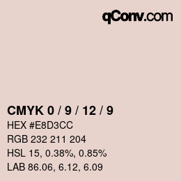 カラーコード: CMYK 0 / 9 / 12 / 9 | qconv.com