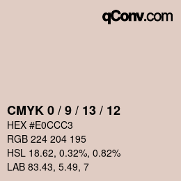 颜色代码: CMYK 0 / 9 / 13 / 12 | qconv.com