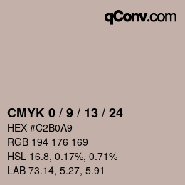 カラーコード: CMYK 0 / 9 / 13 / 24 | qconv.com