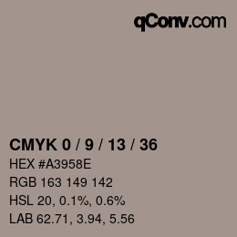 カラーコード: CMYK 0 / 9 / 13 / 36 | qconv.com