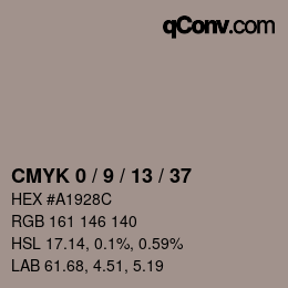 カラーコード: CMYK 0 / 9 / 13 / 37 | qconv.com