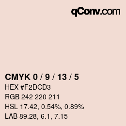 カラーコード: CMYK 0 / 9 / 13 / 5 | qconv.com
