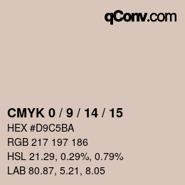 カラーコード: CMYK 0 / 9 / 14 / 15 | qconv.com