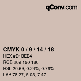 カラーコード: CMYK 0 / 9 / 14 / 18 | qconv.com
