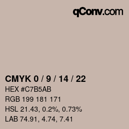カラーコード: CMYK 0 / 9 / 14 / 22 | qconv.com