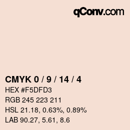 カラーコード: CMYK 0 / 9 / 14 / 4 | qconv.com