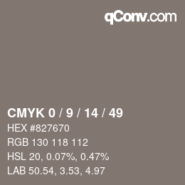 Color code: CMYK 0 / 9 / 14 / 49 | qconv.com