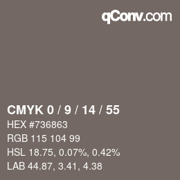 颜色代码: CMYK 0 / 9 / 14 / 55 | qconv.com