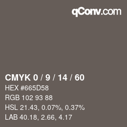 颜色代码: CMYK 0 / 9 / 14 / 60 | qconv.com