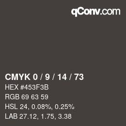 Color code: CMYK 0 / 9 / 14 / 73 | qconv.com