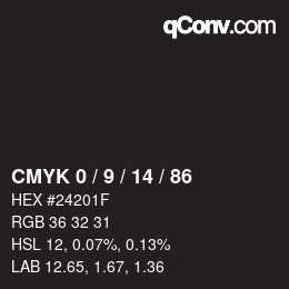 Color code: CMYK 0 / 9 / 14 / 86 | qconv.com
