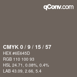 Color code: CMYK 0 / 9 / 15 / 57 | qconv.com