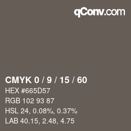 カラーコード: CMYK 0 / 9 / 15 / 60 | qconv.com