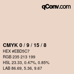 カラーコード: CMYK 0 / 9 / 15 / 8 | qconv.com