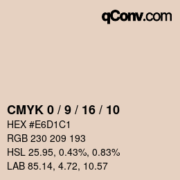 カラーコード: CMYK 0 / 9 / 16 / 10 | qconv.com
