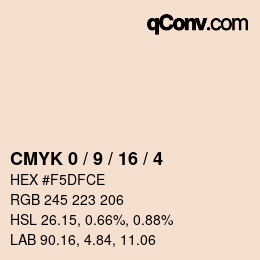 Color code: CMYK 0 / 9 / 16 / 4 | qconv.com