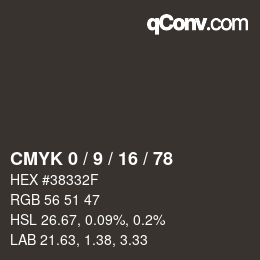Color code: CMYK 0 / 9 / 16 / 78 | qconv.com