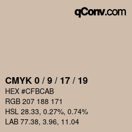 Color code: CMYK 0 / 9 / 17 / 19 | qconv.com