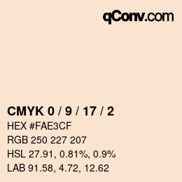 颜色代码: CMYK 0 / 9 / 17 / 2 | qconv.com