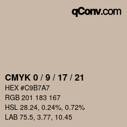 カラーコード: CMYK 0 / 9 / 17 / 21 | qconv.com