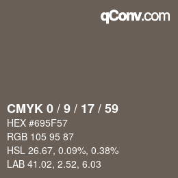 Color code: CMYK 0 / 9 / 17 / 59 | qconv.com