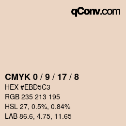 Color code: CMYK 0 / 9 / 17 / 8 | qconv.com