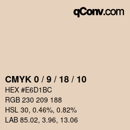 Color code: CMYK 0 / 9 / 18 / 10 | qconv.com