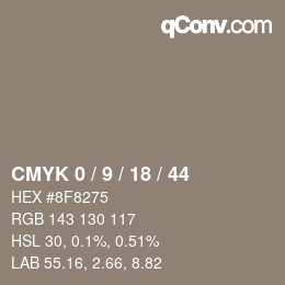 颜色代码: CMYK 0 / 9 / 18 / 44 | qconv.com