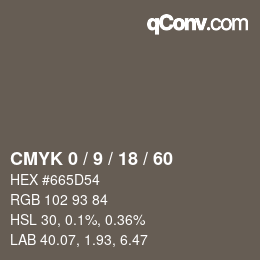 Color code: CMYK 0 / 9 / 18 / 60 | qconv.com