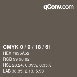 Color code: CMYK 0 / 9 / 18 / 61 | qconv.com