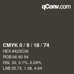 Color code: CMYK 0 / 9 / 18 / 74 | qconv.com