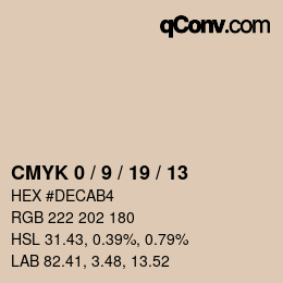 カラーコード: CMYK 0 / 9 / 19 / 13 | qconv.com