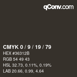 カラーコード: CMYK 0 / 9 / 19 / 79 | qconv.com
