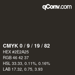 Color code: CMYK 0 / 9 / 19 / 82 | qconv.com