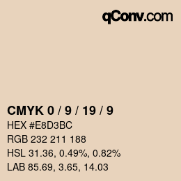 Color code: CMYK 0 / 9 / 19 / 9 | qconv.com