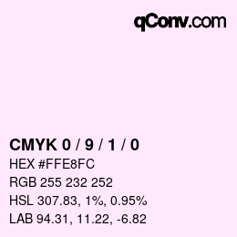 Color code: CMYK 0 / 9 / 1 / 0 | qconv.com