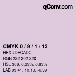 カラーコード: CMYK 0 / 9 / 1 / 13 | qconv.com