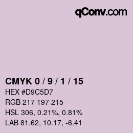 颜色代码: CMYK 0 / 9 / 1 / 15 | qconv.com