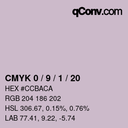 颜色代码: CMYK 0 / 9 / 1 / 20 | qconv.com