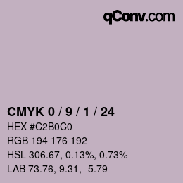 Color code: CMYK 0 / 9 / 1 / 24 | qconv.com