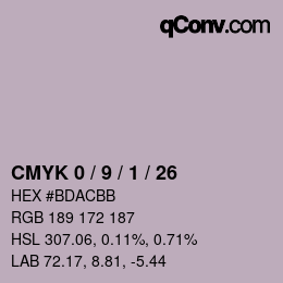 Color code: CMYK 0 / 9 / 1 / 26 | qconv.com