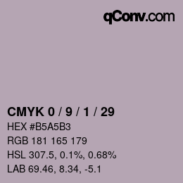 カラーコード: CMYK 0 / 9 / 1 / 29 | qconv.com