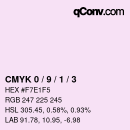 Color code: CMYK 0 / 9 / 1 / 3 | qconv.com