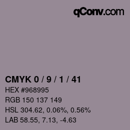 颜色代码: CMYK 0 / 9 / 1 / 41 | qconv.com