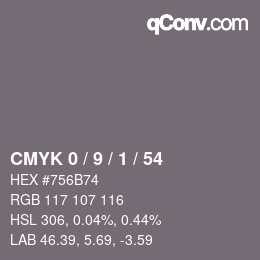 Color code: CMYK 0 / 9 / 1 / 54 | qconv.com