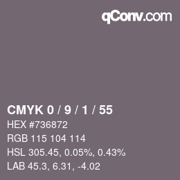 颜色代码: CMYK 0 / 9 / 1 / 55 | qconv.com