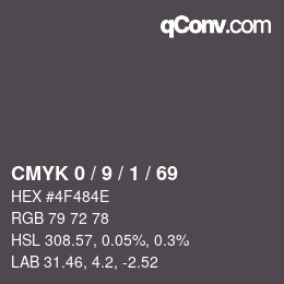 颜色代码: CMYK 0 / 9 / 1 / 69 | qconv.com