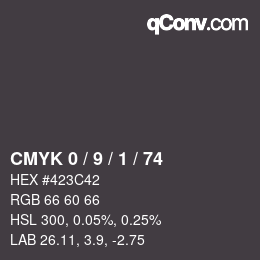 颜色代码: CMYK 0 / 9 / 1 / 74 | qconv.com