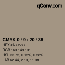 Color code: CMYK 0 / 9 / 20 / 36 | qconv.com